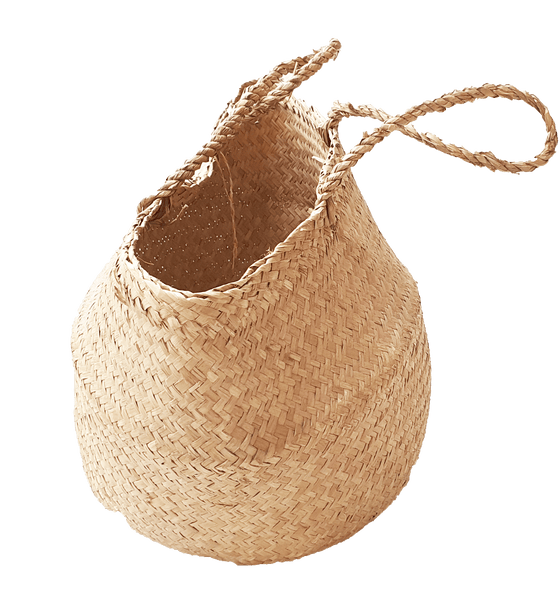 Basket Of Natural Seagrass Folds