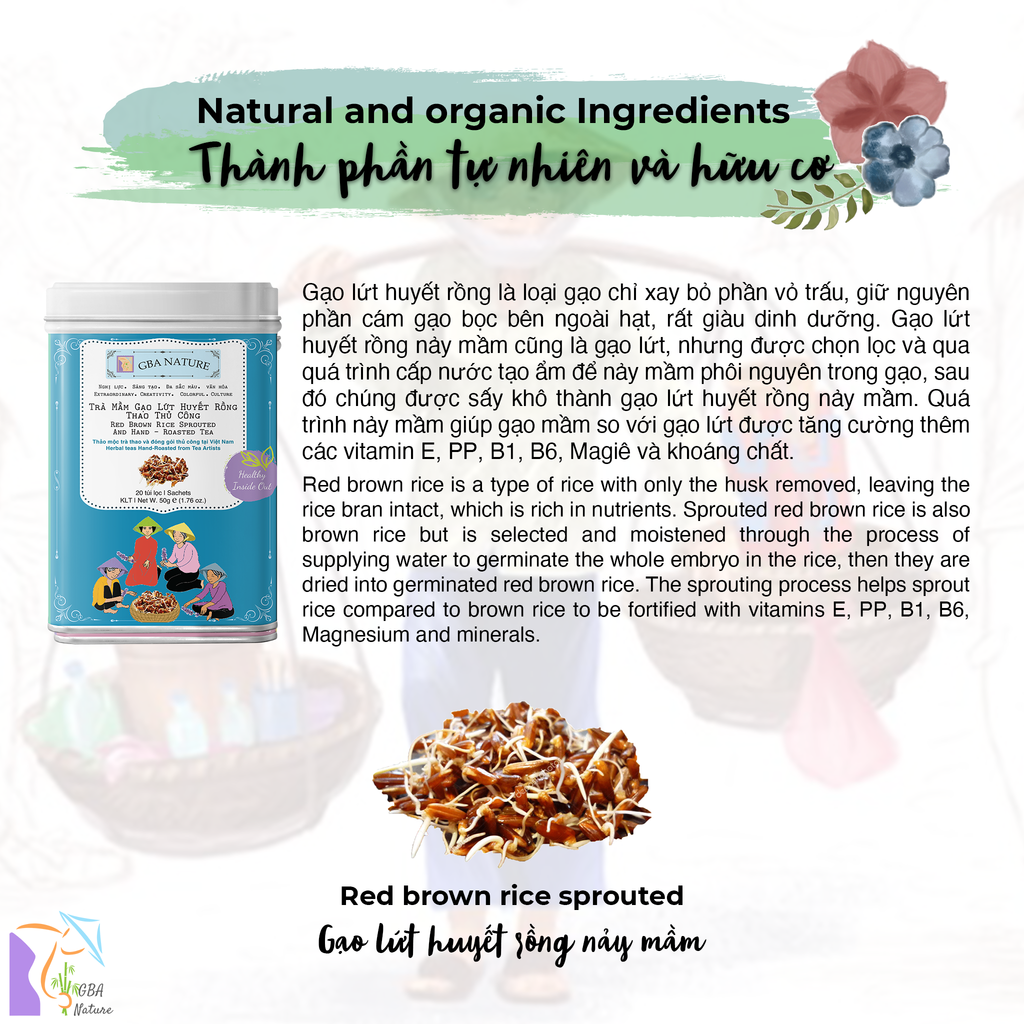 Red Brown Rice Sprouted And Hand-Roasted Tea – GBA Nature